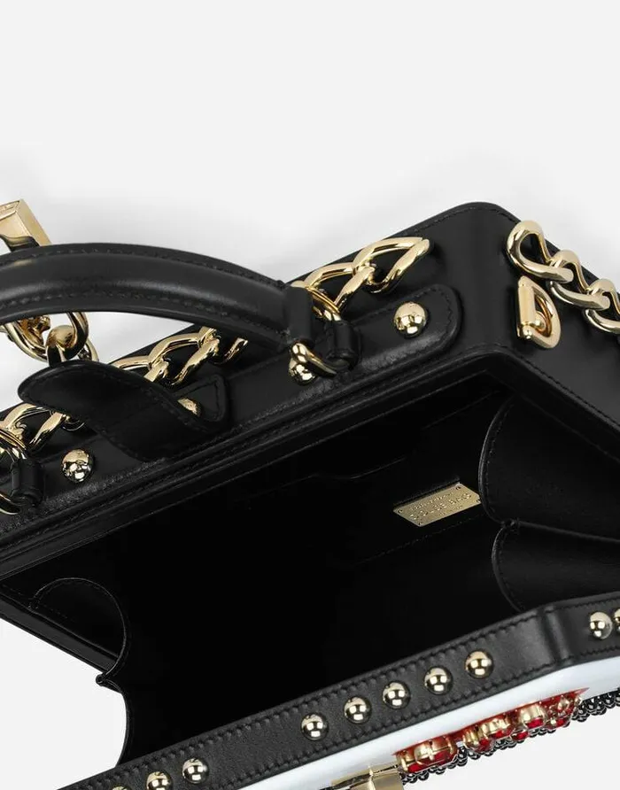 Dolce and Gabbana Handbags Women Calfskin Dolce Box Bag With 03990s Print Multicolor