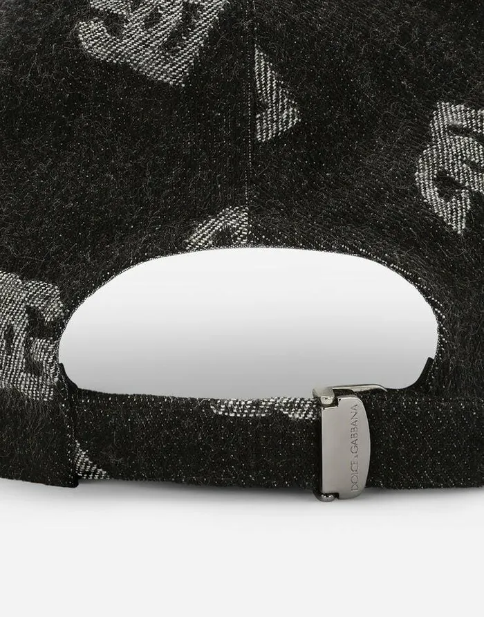 Dolce and Gabbana Hats And Gloves Men Jacquard Baseball Cap With DG Monogram Blue Dolce and Gabbana Hats And Gloves Men Jacquard Baseball Cap With DG Monogram Blue