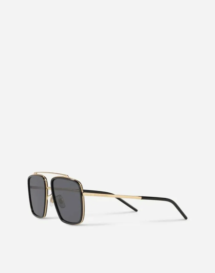 Dolce and Gabbana Icons Men Madison Sunglasses Shiny Gold And Shiny Black