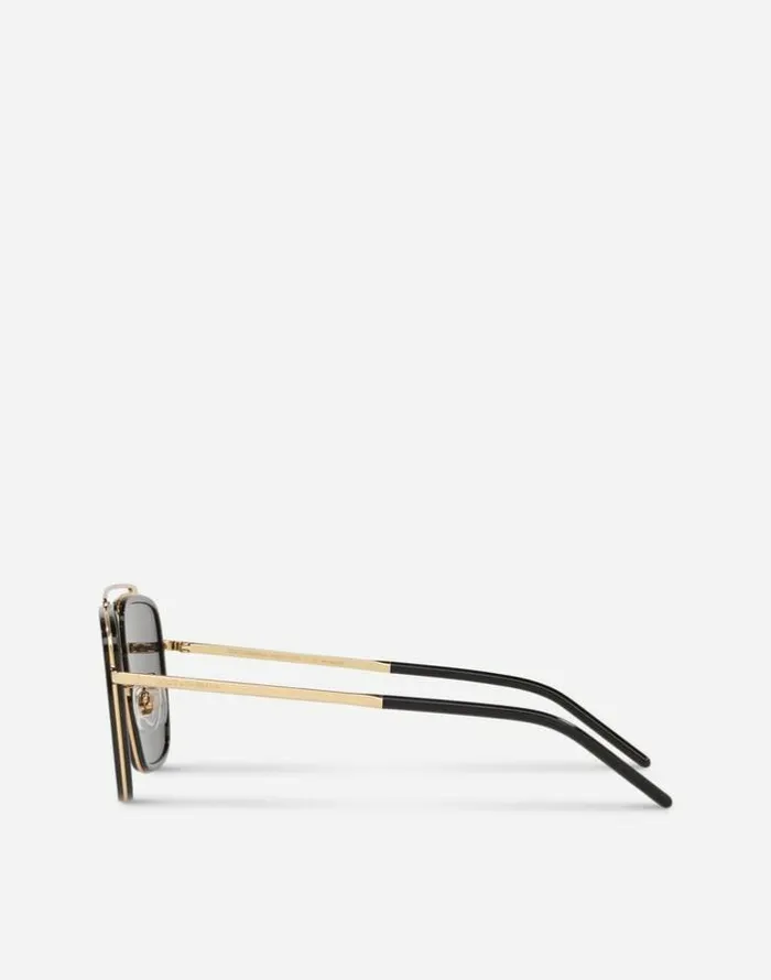 Dolce and Gabbana Icons Men Madison Sunglasses Shiny Gold And Shiny Black