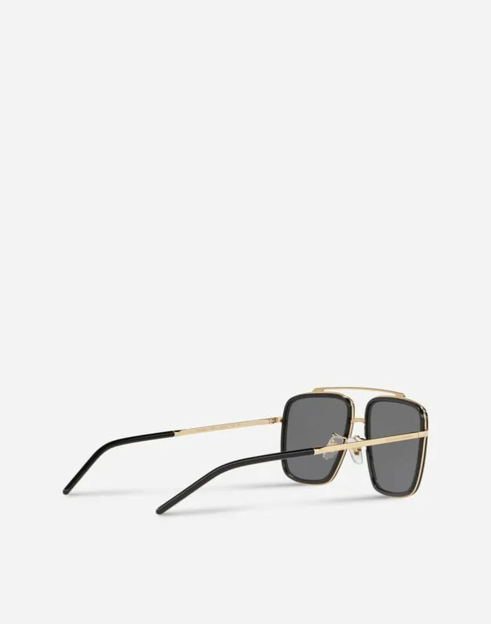 Dolce and Gabbana Icons Men Madison Sunglasses Shiny Gold And Shiny Black
