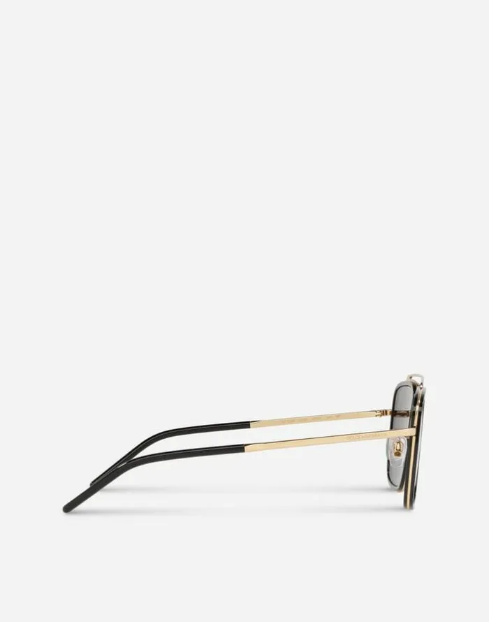 Dolce and Gabbana Icons Men Madison Sunglasses Shiny Gold And Shiny Black