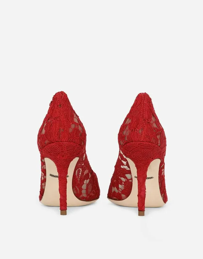 Dolce and Gabbana Pumps And Slingback Women Lace Rainbow Pumps With Brooch Detailing Red Dolce and Gabbana Pumps And Slingback Women Lace Rainbow Pumps With Brooch Detailing Red