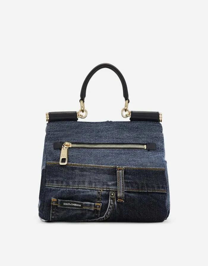 Dolce and Gabbana Shoulder And Crossbody Bags Women Small Patchwork Denim Sicily Soft Bag Denim Dolce and Gabbana Shoulder And Crossbody Bags Women Small Patchwork Denim Sicily Soft Bag Denim