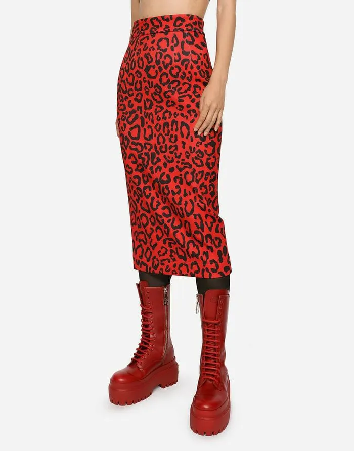Dolce and Gabbana Skirts Women Runresistant Jersey Skirt With Leopard Print Multicolor Dolce and Gabbana Skirts Women Runresistant Jersey Skirt With Leopard Print Multicolor