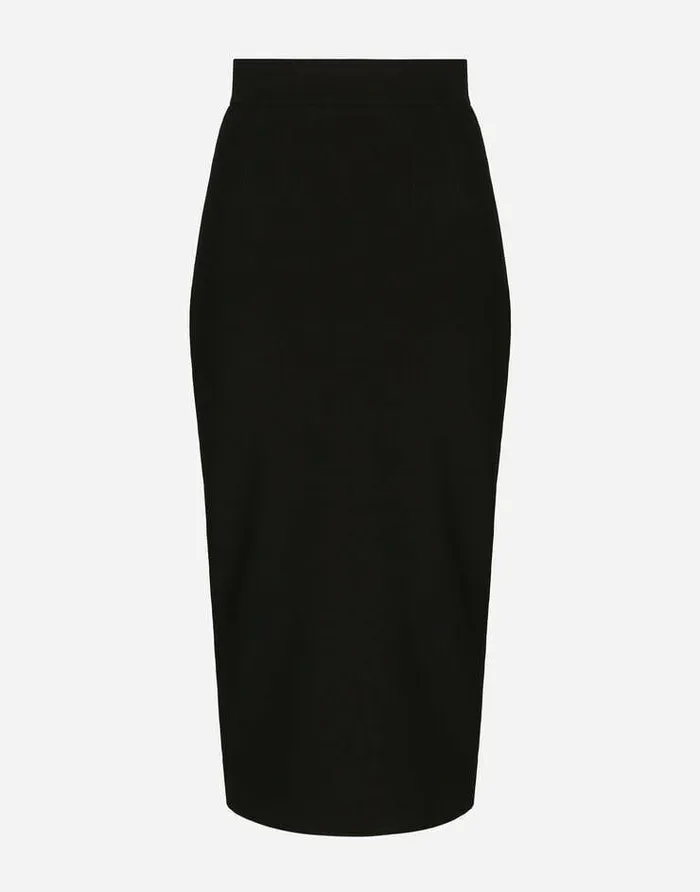 Dolce and Gabbana Skirts Women Technical Jersey Calflength Skirt Black