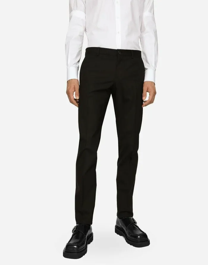 Dolce and Gabbana Suits And Blazers Men Doublebreasted Stretch Wool Siciliafit Suit Black Dolce and Gabbana Suits And Blazers Men Doublebreasted Stretch Wool Siciliafit Suit Black