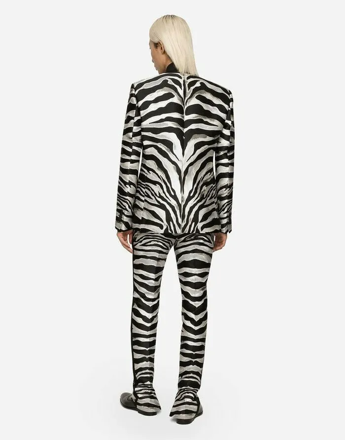 Dolce and Gabbana Suits And Blazers Men Zebradesign Lam Jacquard Siciliafit Jacket Multicolor Dolce and Gabbana Suits And Blazers Men Zebradesign Lam Jacquard Siciliafit Jacket Multicolor
