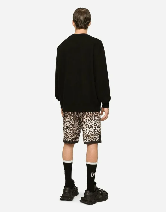 Dolce and Gabbana Sweaters And Cardigans Men Cashmere Roundneck Sweater With DG Logo Black Dolce and Gabbana Sweaters And Cardigans Men Cashmere Roundneck Sweater With DG Logo Black