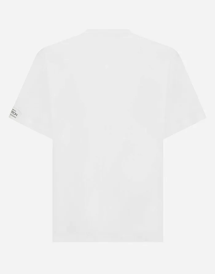 Dolce and Gabbana TShirts And Polos Men Cotton Roundneck Tshirt With Print White Dolce and Gabbana TShirts And Polos Men Cotton Roundneck Tshirt With Print White