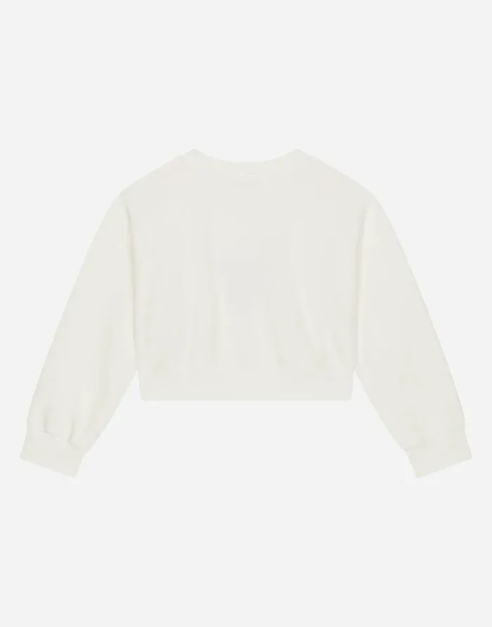 Dolce and Gabbana TShirts And Sweatshirts Children Jersey Roundneck Sweatshirt With Logo Print White Dolce and Gabbana TShirts And Sweatshirts Children Jersey Roundneck Sweatshirt With Logo Print White