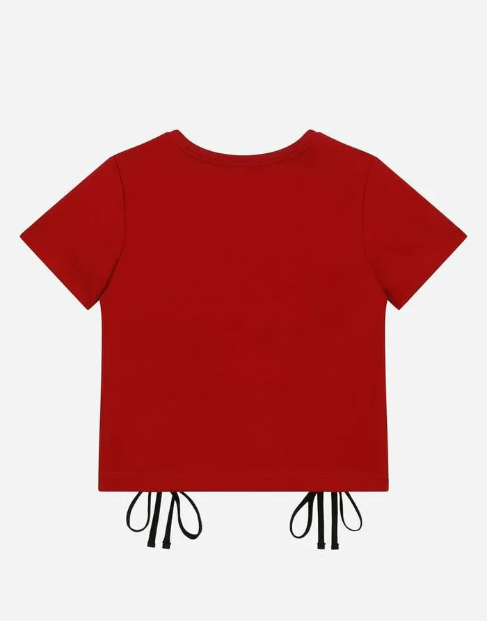 Dolce and Gabbana TShirts And Sweatshirts Children Shortsleeved Jersey Tshirt With Laces And Eyelets Multicolor Dolce and Gabbana TShirts And Sweatshirts Children Shortsleeved Jersey Tshirt With Laces And Eyelets Multicolor