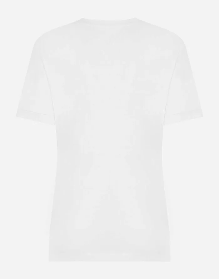 Dolce and Gabbana TShirts And Sweatshirts Women Jersey Tshirt With DG Logo Tag White Dolce and Gabbana TShirts And Sweatshirts Women Jersey Tshirt With DG Logo Tag White