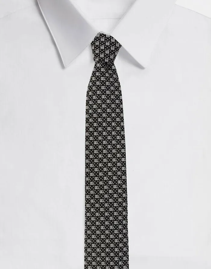 Dolce and Gabbana Ties And Pocket Squares Men 8cm Silk Jacquard Blade Tie With DG Logo Multicolor Dolce and Gabbana Ties And Pocket Squares Men 8cm Silk Jacquard Blade Tie With DG Logo Multicolor