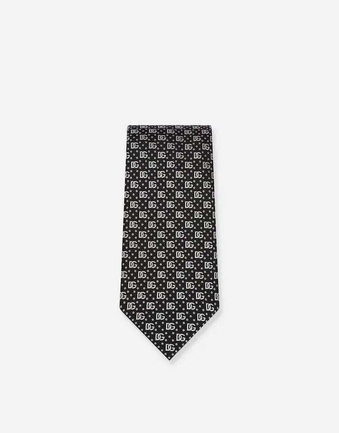 Dolce and Gabbana Ties And Pocket Squares Men 8cm Silk Jacquard Blade Tie With DG Logo Multicolor Dolce and Gabbana Ties And Pocket Squares Men 8cm Silk Jacquard Blade Tie With DG Logo Multicolor