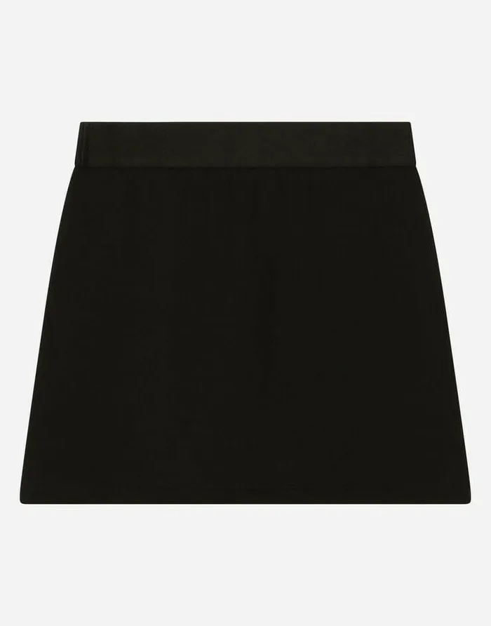 Dolce and Gabbana Trousers And Skirts Children Short Jersey Skirt With Branded Elastic Black Dolce and Gabbana Trousers And Skirts Children Short Jersey Skirt With Branded Elastic Black