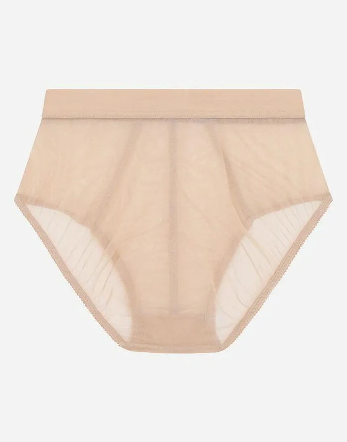 Dolce and Gabbana Underwear Women Highwaisted Tulle Briefs With DG Logo Pale Pink Dolce and Gabbana Underwear Women Highwaisted Tulle Briefs With DG Logo Pale Pink