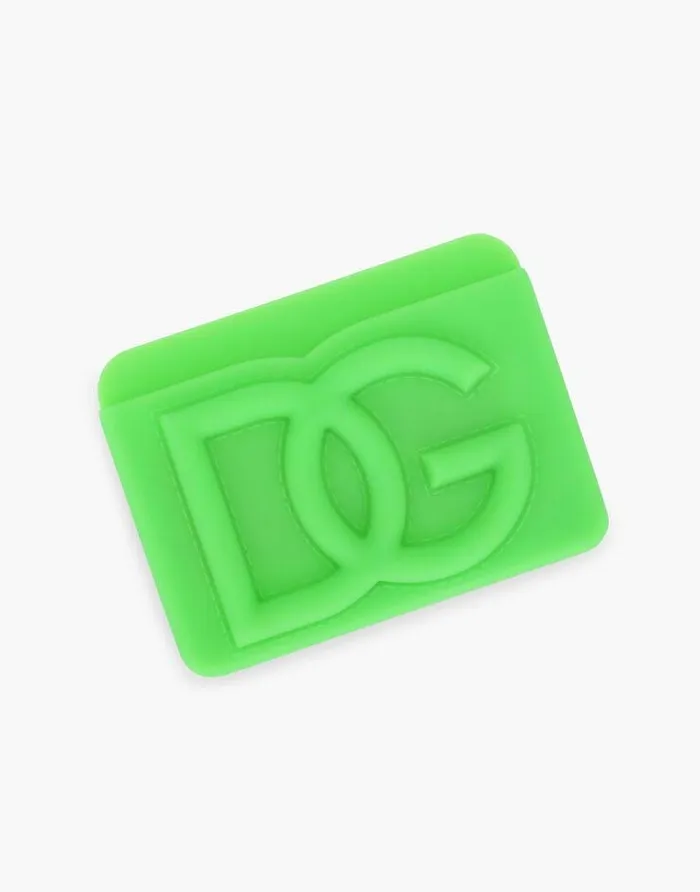 Dolce and Gabbana Wallets And Small Leather Goods Men Rubber Card Holder With Embossed Logo Green Dolce and Gabbana Wallets And Small Leather Goods Men Rubber Card Holder With Embossed Logo Green