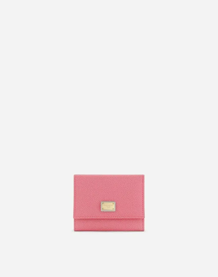Dolce and Gabbana Wallets And Small Leather Goods Women Calfskin Wallet With Branded Plate Pink Dolce and Gabbana Wallets And Small Leather Goods Women Calfskin Wallet With Branded Plate Pink