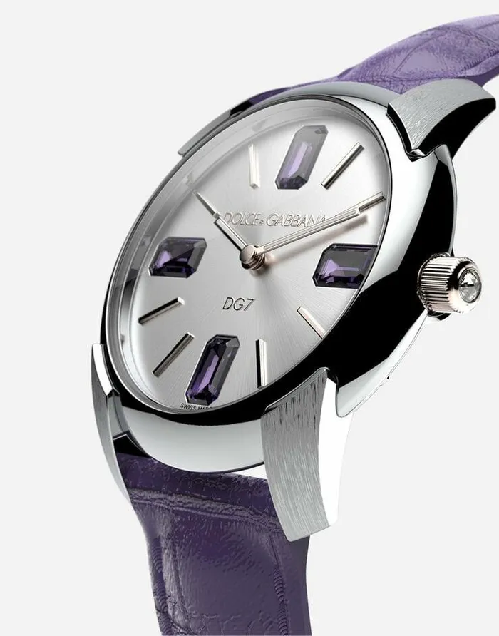 Dolce and Gabbana WatchesandStraps Women Watch With Alligator Strap Purple Dolce and Gabbana WatchesandStraps Women Watch With Alligator Strap Purple