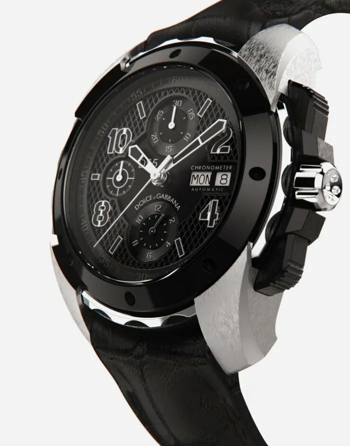 Dolce and Gabbana Watches Men DS5 Watch In White Gold And Steel With Pvd Coating Black Dolce and Gabbana Watches Men DS5 Watch In White Gold And Steel With Pvd Coating Black