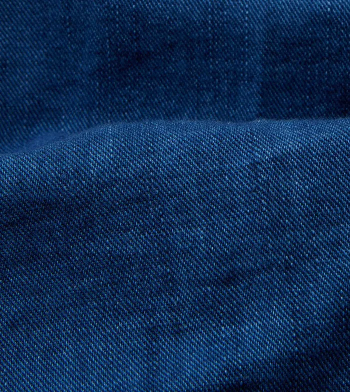 Drake039s Blue Cotton Linen TwoPocket Work Shirt 8211 Shirts
