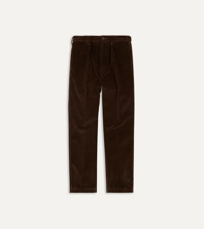 Drake039s Brown Cotton Corduroy Games Trousers 8211 Clothing