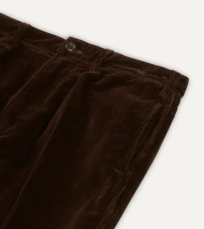 Drake039s Brown Cotton Corduroy Games Trousers 8211 Clothing