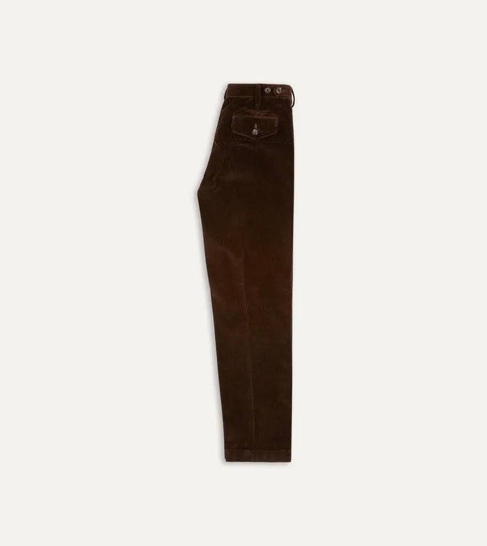 Drake039s Brown Cotton Corduroy Games Trousers 8211 Clothing
