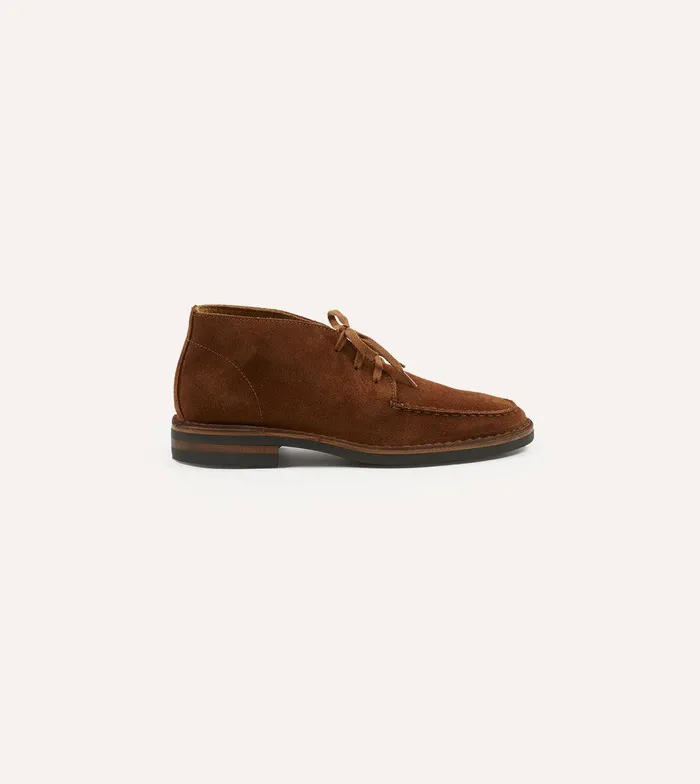 Drake039s Crosby MocToe Chukka Boot Light Brown Roughout Suede With Rubber Sole 8211 Footwear