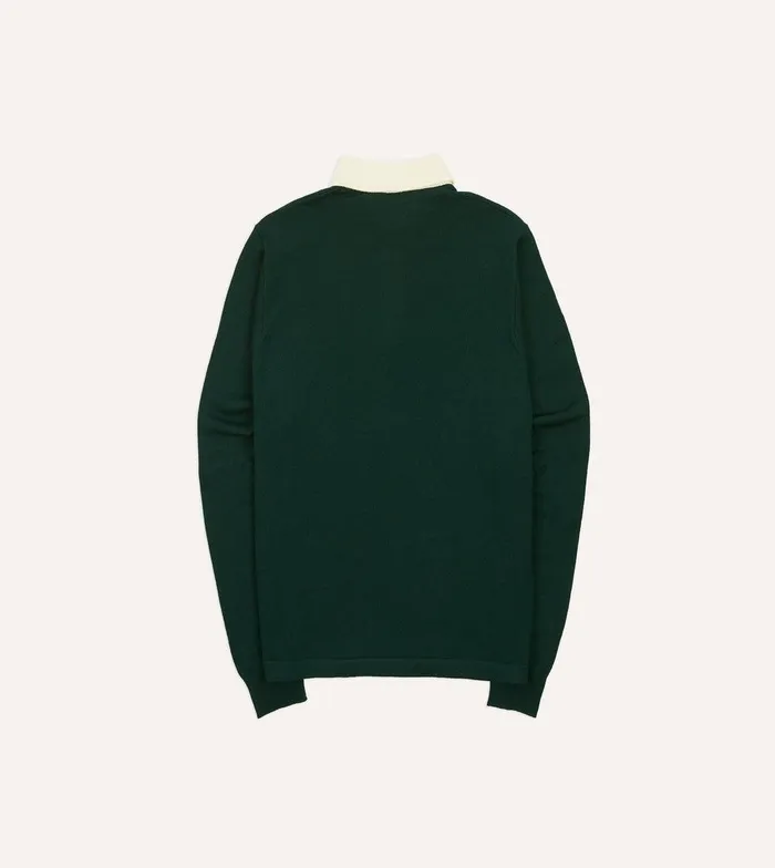 Drake039s Green Merino Wool Knitted Rugby Shirt 8211 ClothingShirts