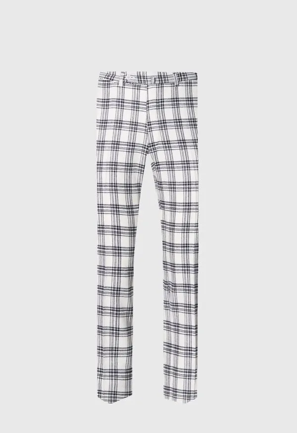 Dress Pants Mens Paulstuart Wool and Cashmere Plaid Trouser BlackWhite