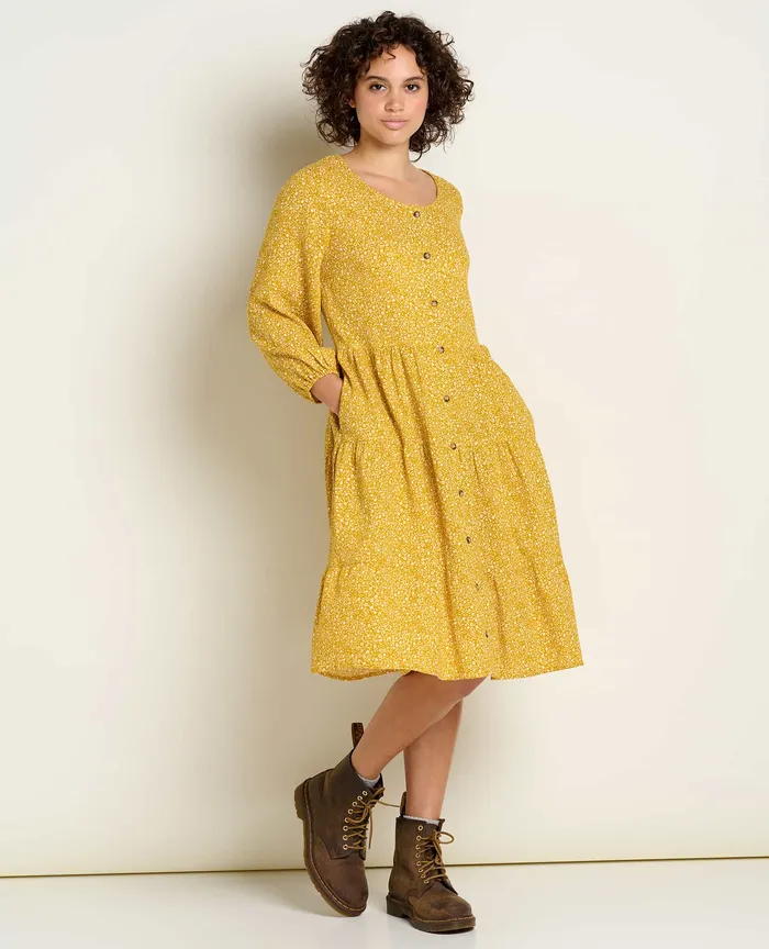 Dresses Women8217s ToadandCo Manzana Tiered Long Sleeve Dress Pike Ditsy Print
