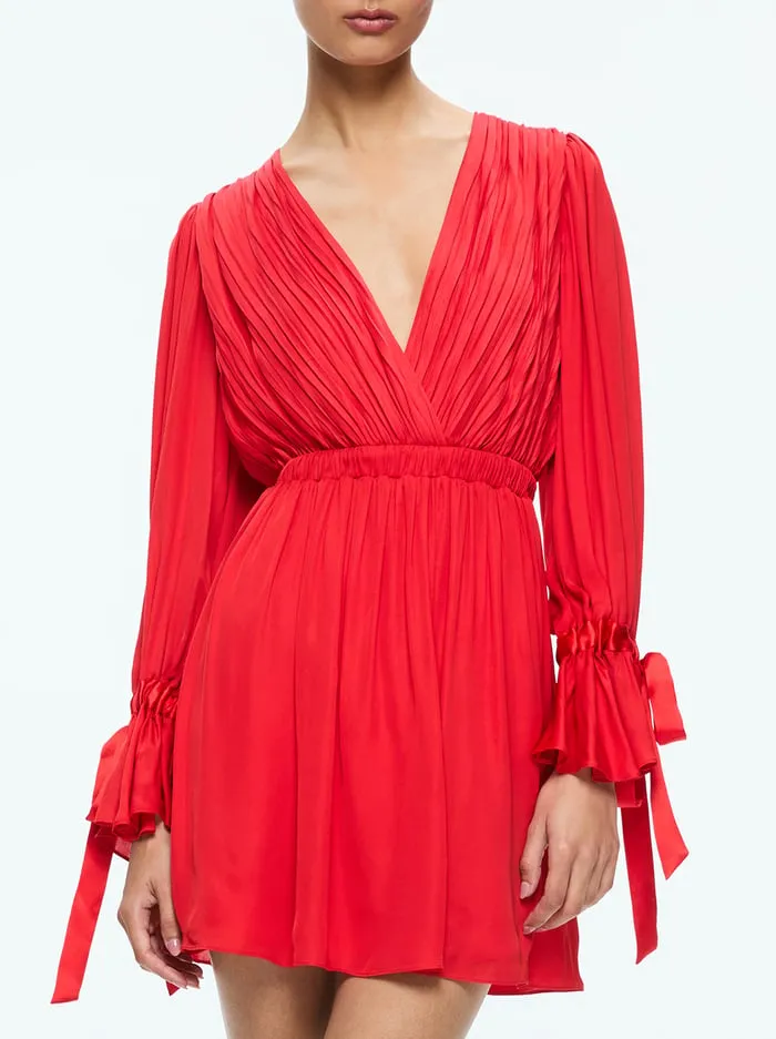 Dresses Women Alice Olivia Clarissa Mini Dress Bright Ruby