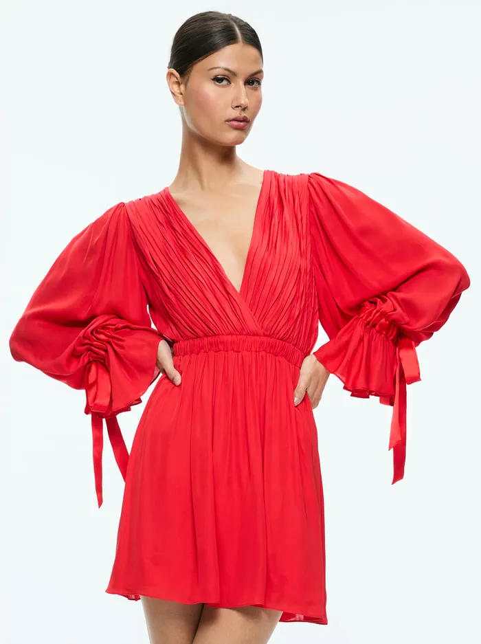Dresses Women Alice Olivia Clarissa Mini Dress Bright Ruby