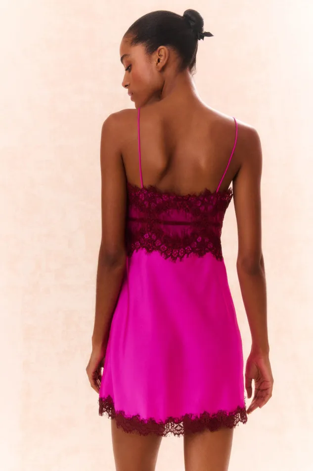 Dresses Women LoveShackFancy Waterman LaceTrimmed Mini Slip Dress Fuchsia