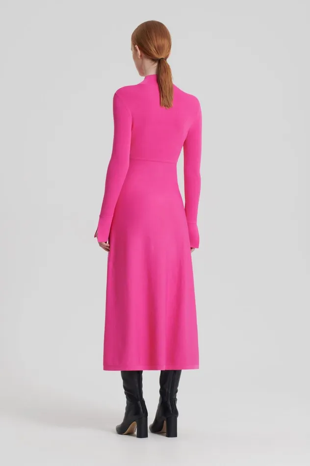 Dresses Women Scanlan Theodore CREPE KNIT BUTTON POLO DRESS Fuchsia Dresses Women Scanlan Theodore CREPE KNIT BUTTON POLO DRESS Fuchsia