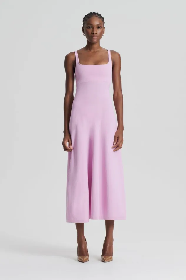Dresses Women Scanlan Theodore CREPE KNIT SQUARE NECK DRESS Mauve Dresses Women Scanlan Theodore CREPE KNIT SQUARE NECK DRESS Mauve