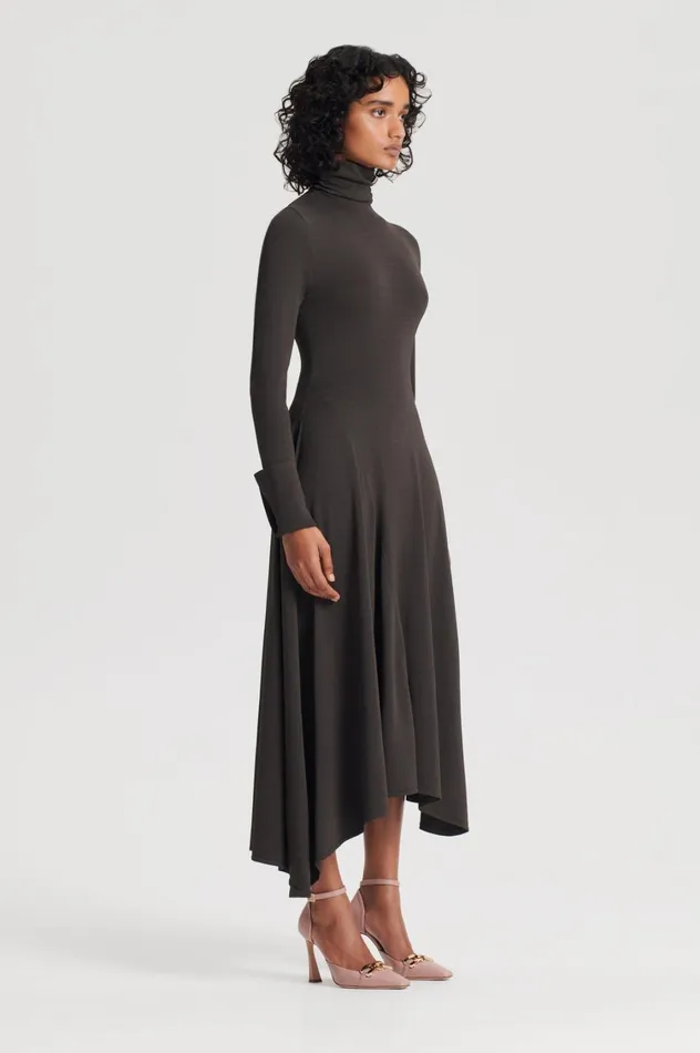 Dresses Women Scanlan Theodore DRAPE HEM DRESS Jungle Dresses Women Scanlan Theodore DRAPE HEM DRESS Jungle