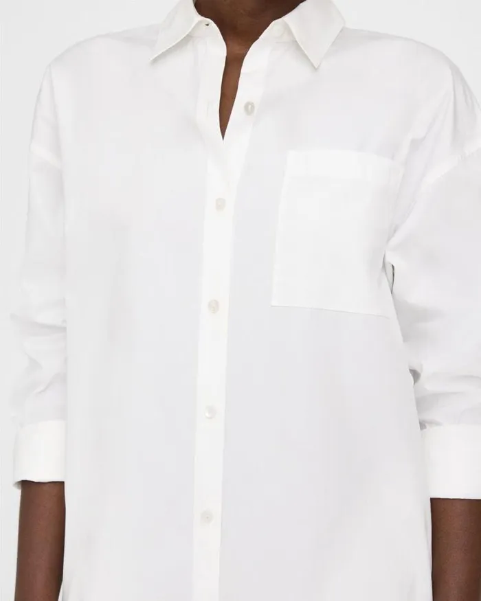 Dresses Women Theory Oversized Shirt Dress In Cotton White Dresses Women Theory Oversized Shirt Dress In Cotton White