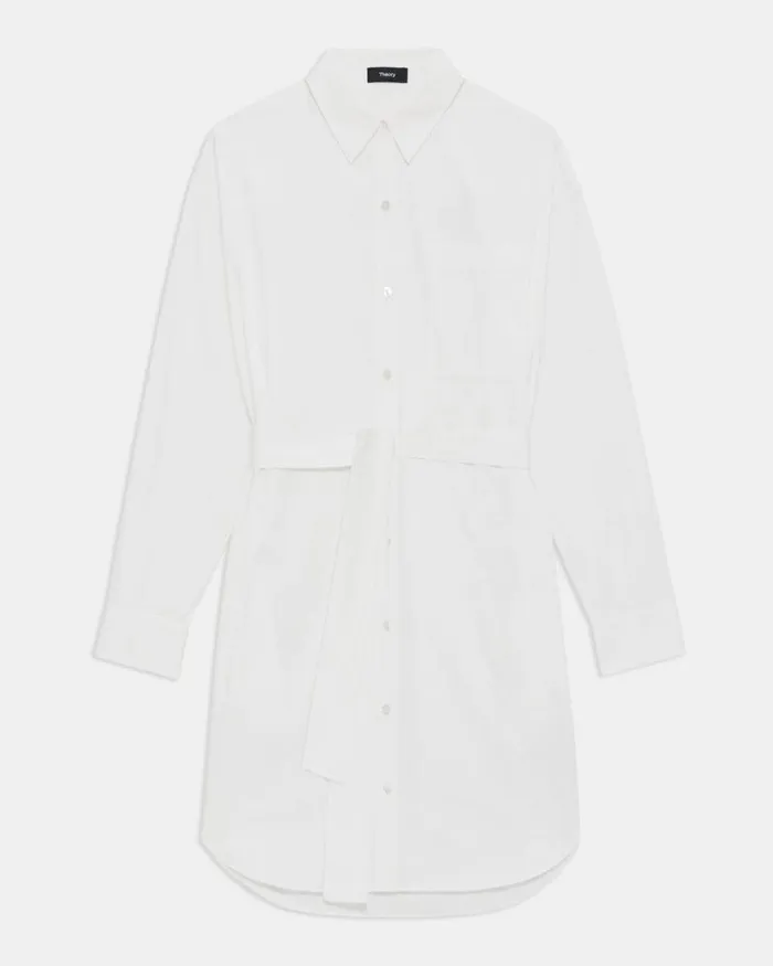 Dresses Women Theory Oversized Shirt Dress In Cotton White Dresses Women Theory Oversized Shirt Dress In Cotton White
