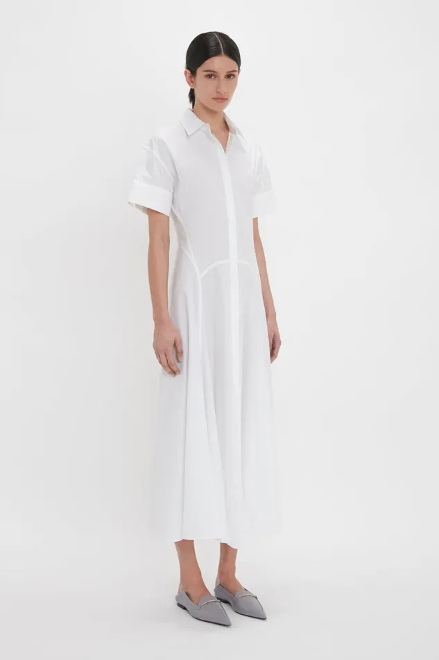 Dresses Women Victoria Beckham Panelled Shirt Dress In White