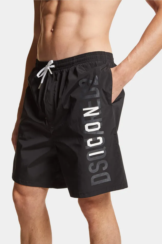 Dsquared2 Beachwear Icon Swim Boxer Blackwhite 8211 Men