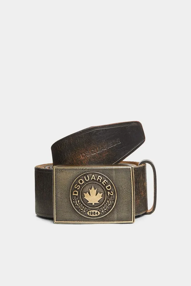 Dsquared2 Belts Vintage Plaque Belt Dark Brown 8211 Men