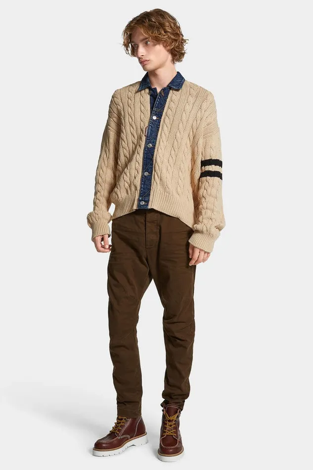 Dsquared2 Knitwear Denim Detail Knit Cardigan White 8211 Men