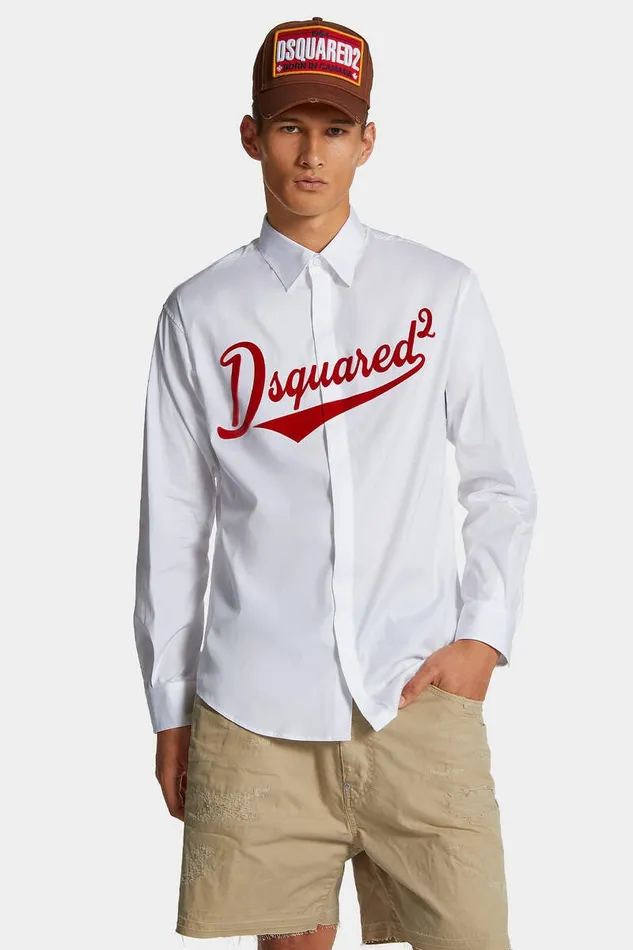Dsquared2 Shirts College Dropped Shoulder Shirt White 8211 Men