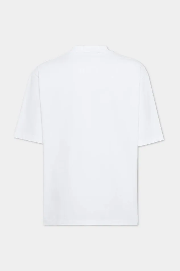 Dsquared2 TShirts and Polo Dyed And Destroyed Loose Fit Caten League TShirt White 8211 Men