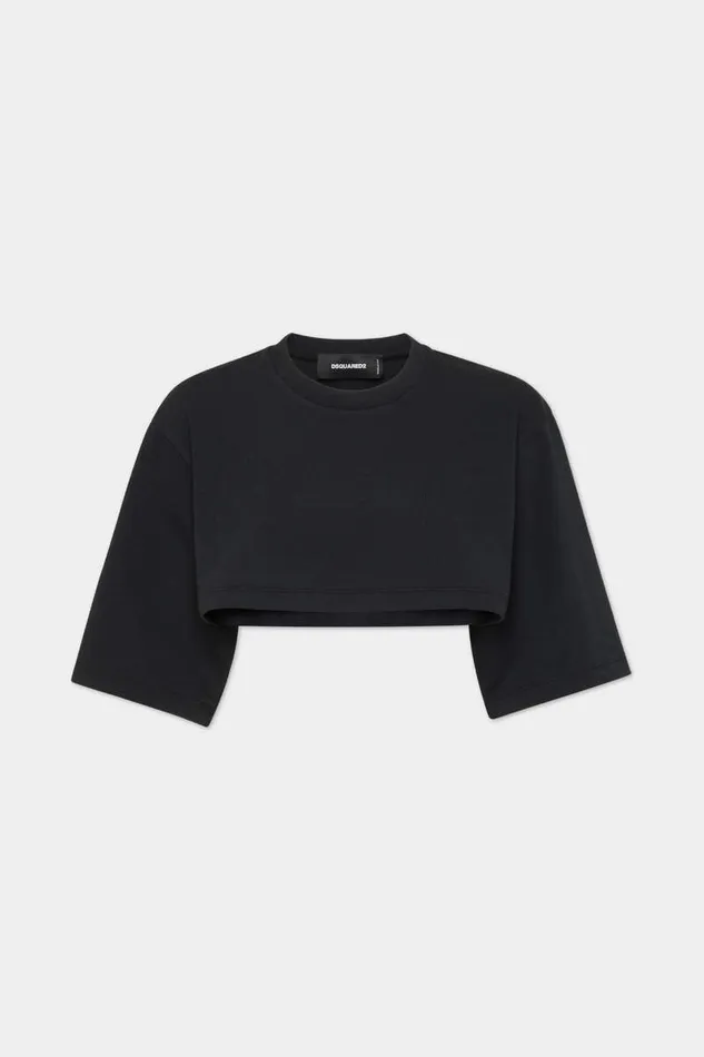 Dsquared2 Tops and TShirts Cropped Loose Fit Icon New Generation TShirt Black 8211 Women Dsquared2 Tops and TShirts Cropped Loose Fit Icon New Generation TShirt Black 8211 Women