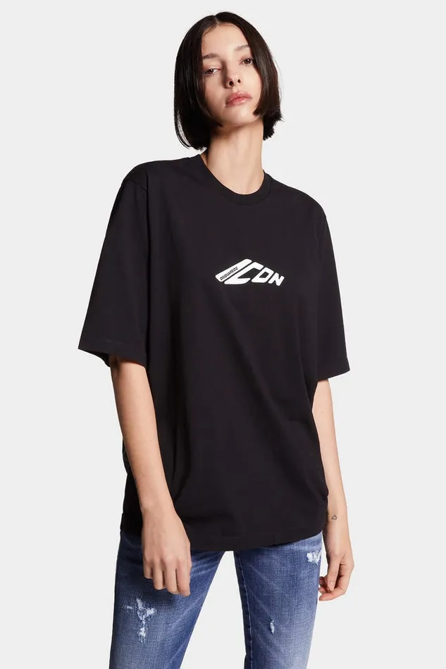 Dsquared2 Tops and TShirts Icon New Generation Loose Fit TShirt Black 8211 Women