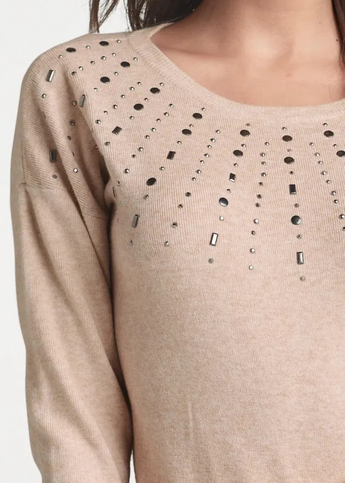 Embellished Sweater Beige Women VENUS Sexy Sweaters